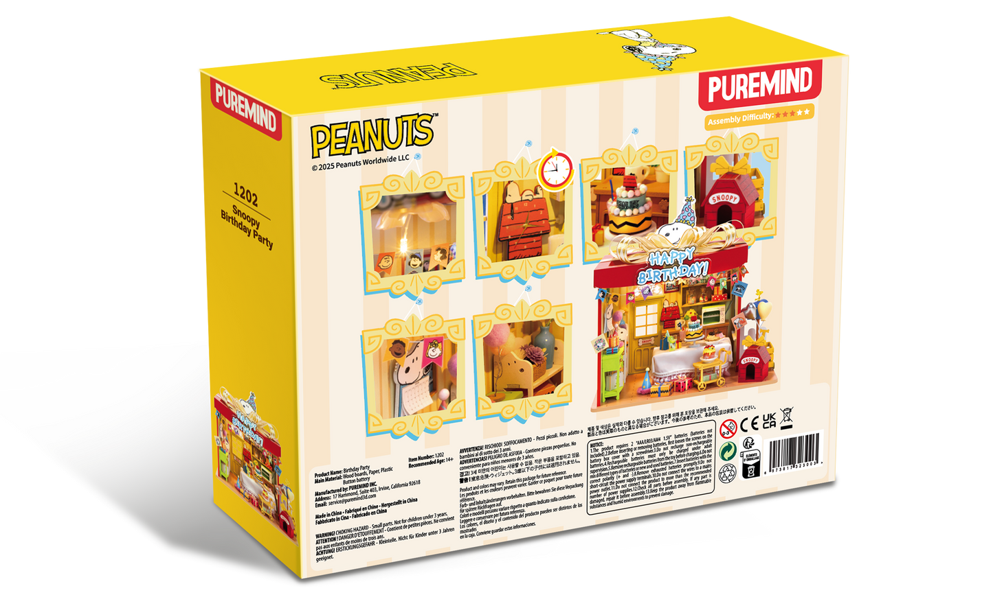 Puremind Peanuts: Snoopy Birthday Party Wooden Kit