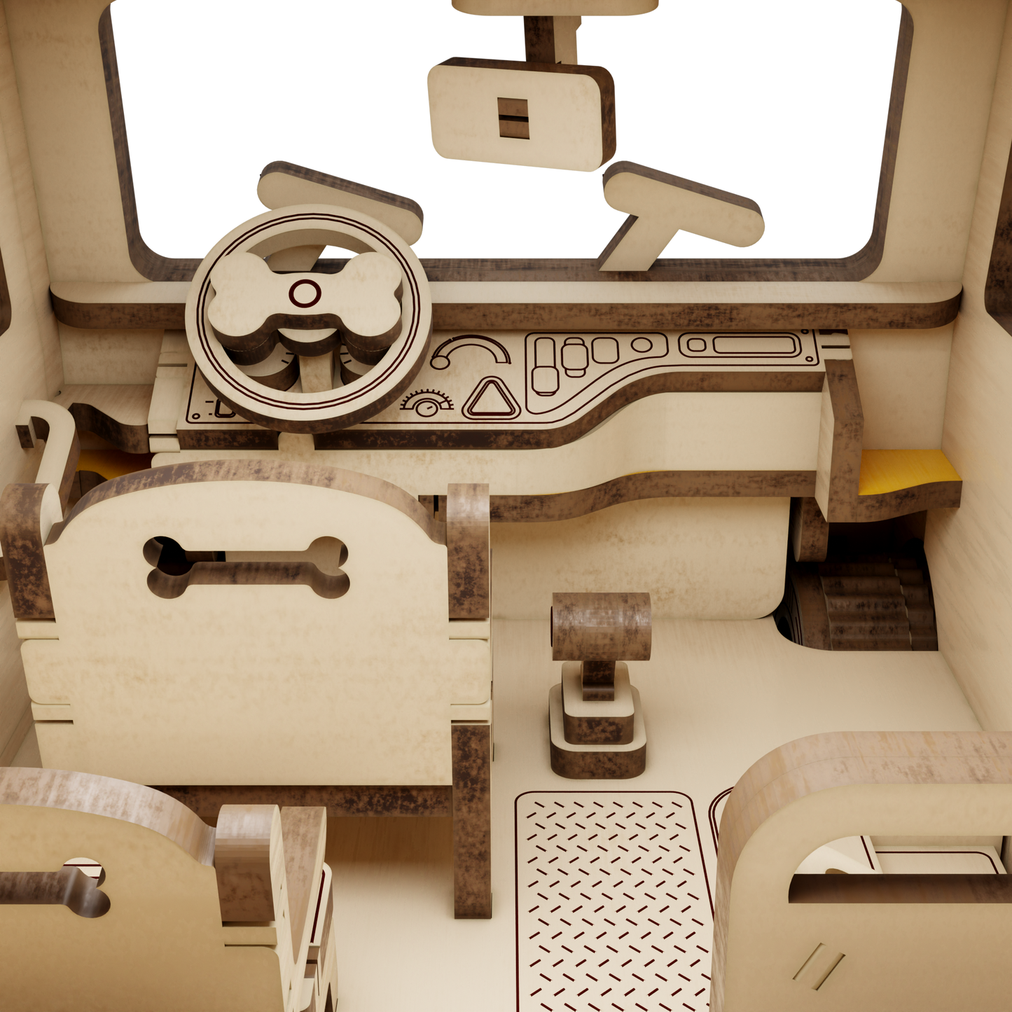 Puremind Peanuts: Snoopy School Bus Wooden Kit