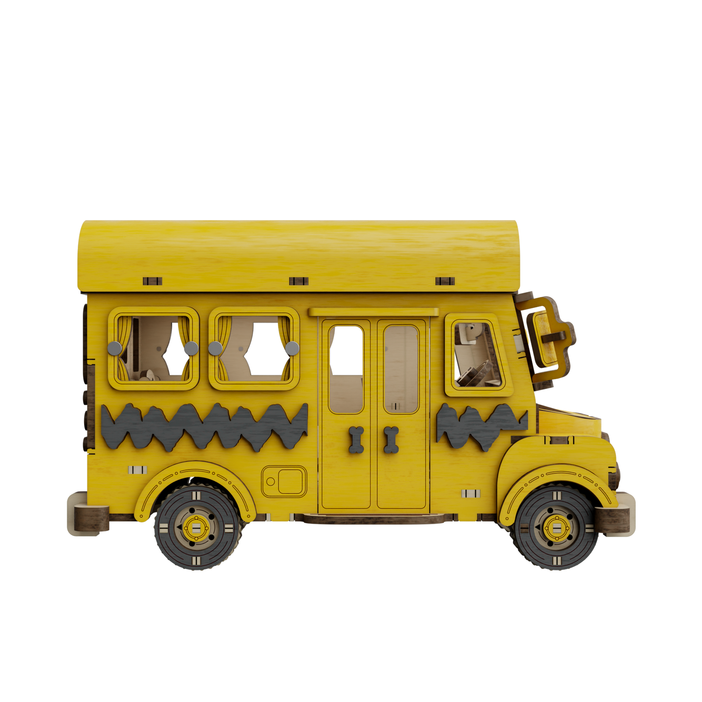 Puremind Peanuts: Snoopy School Bus Wooden Kit