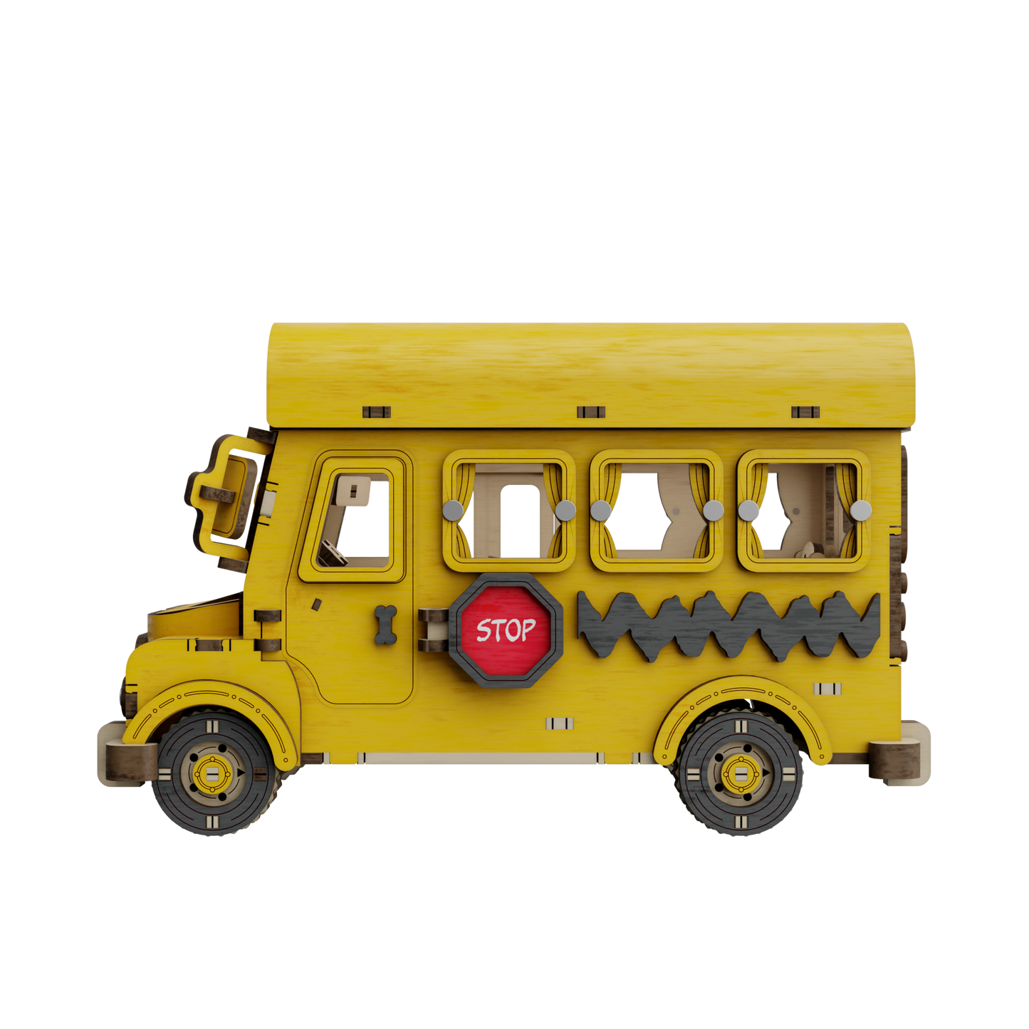 Puremind Peanuts: Snoopy School Bus Wooden Kit