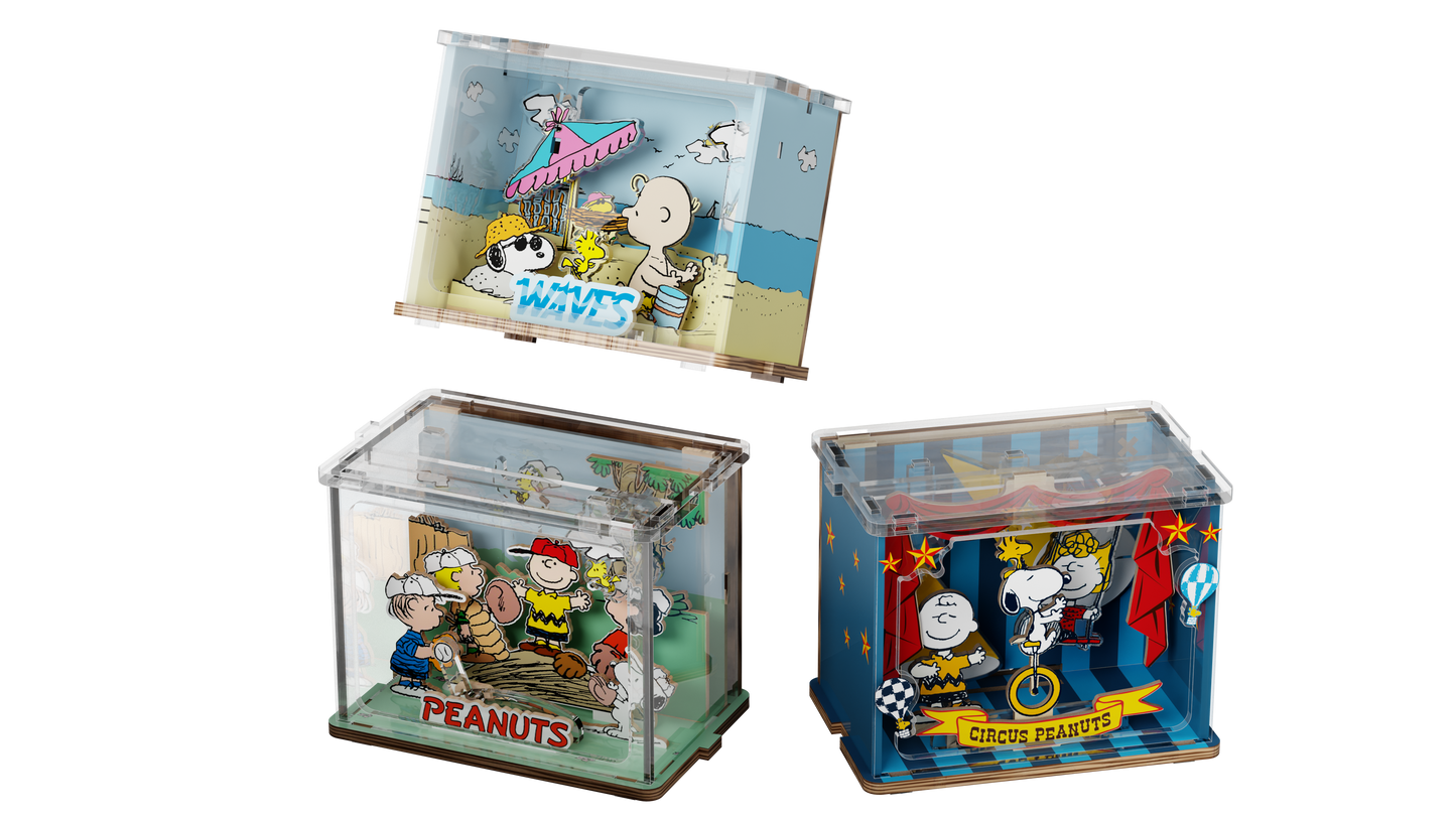 Puremind Peanuts: Snoopy Baseball Time DIY Mini Scene