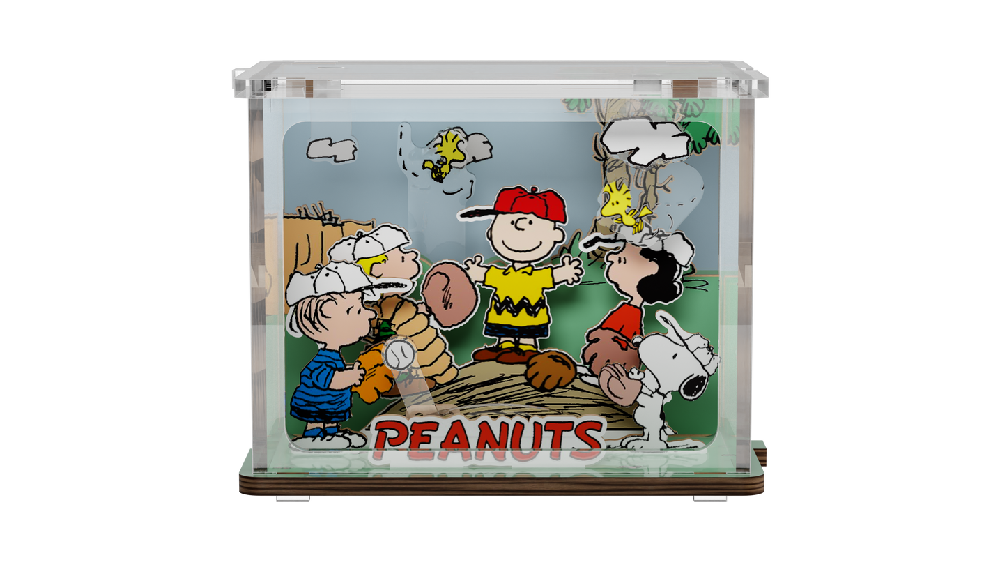 Puremind Peanuts: Snoopy Baseball Time DIY Mini Scene