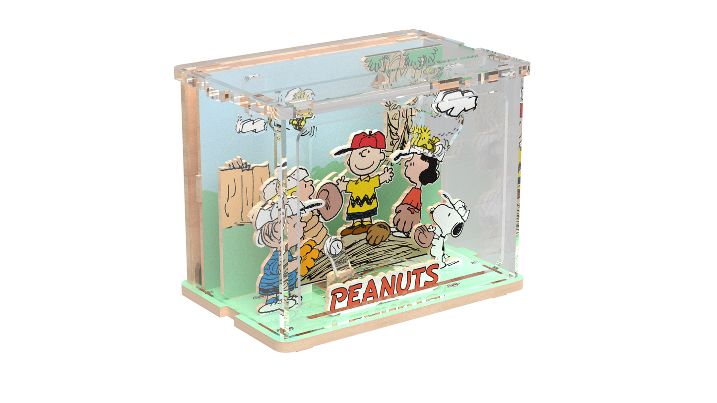 Puremind Peanuts: Snoopy Baseball Time DIY Mini Scene