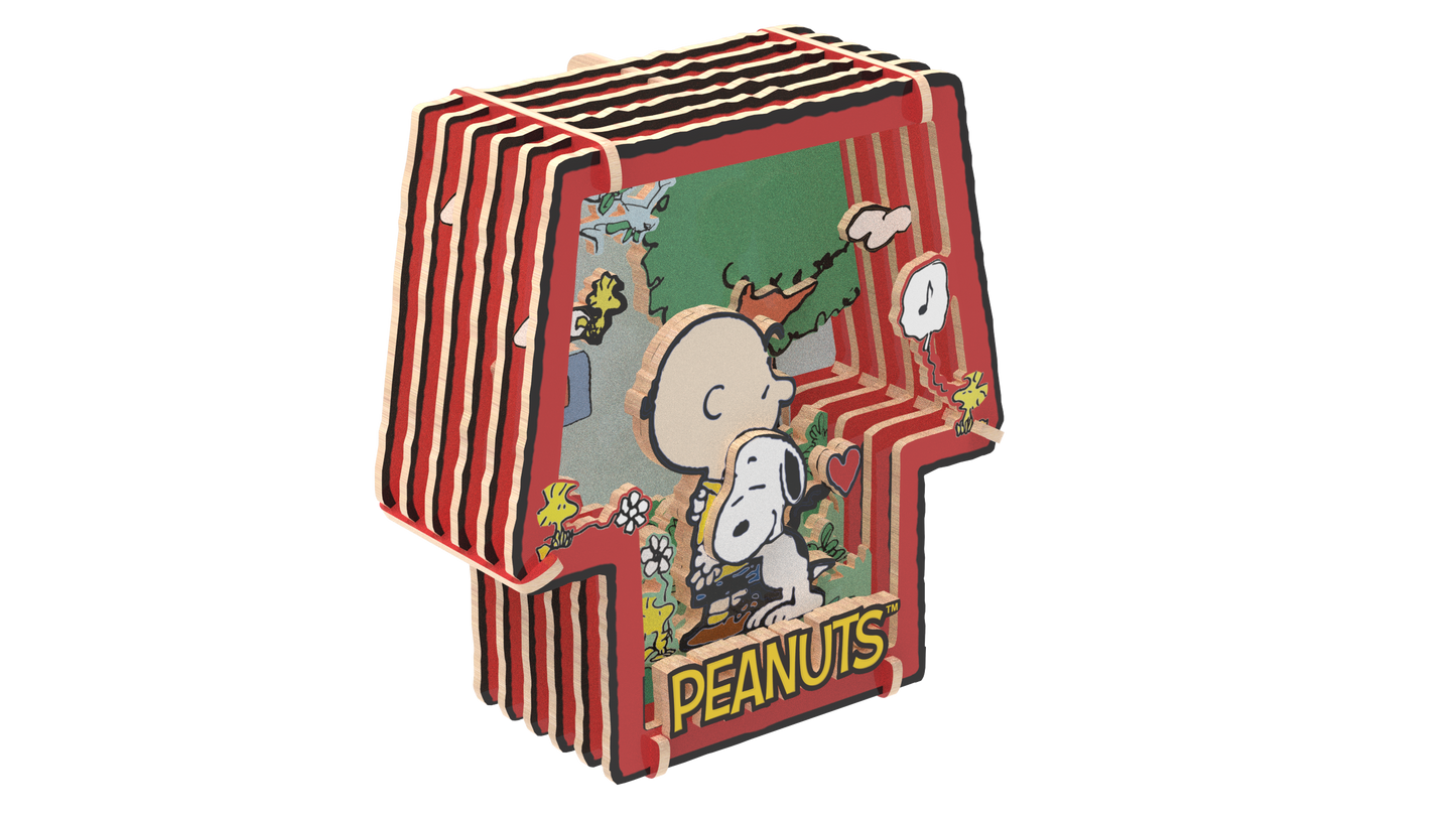 Puremind Peanuts: Snoopy Healing Hug Wooden Theater