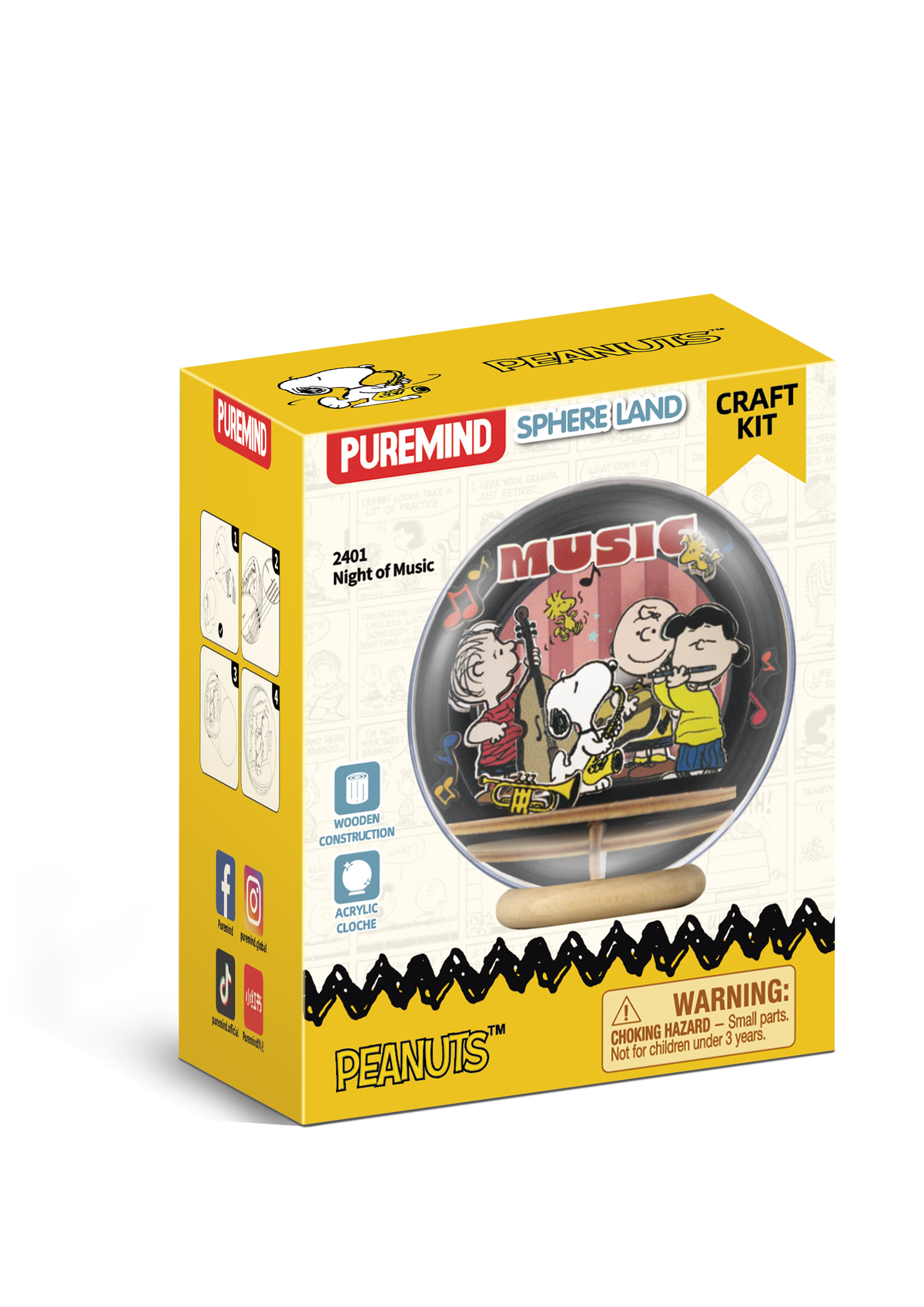 Puremind Peanuts: Snoopy Night of Music Wooden Theater