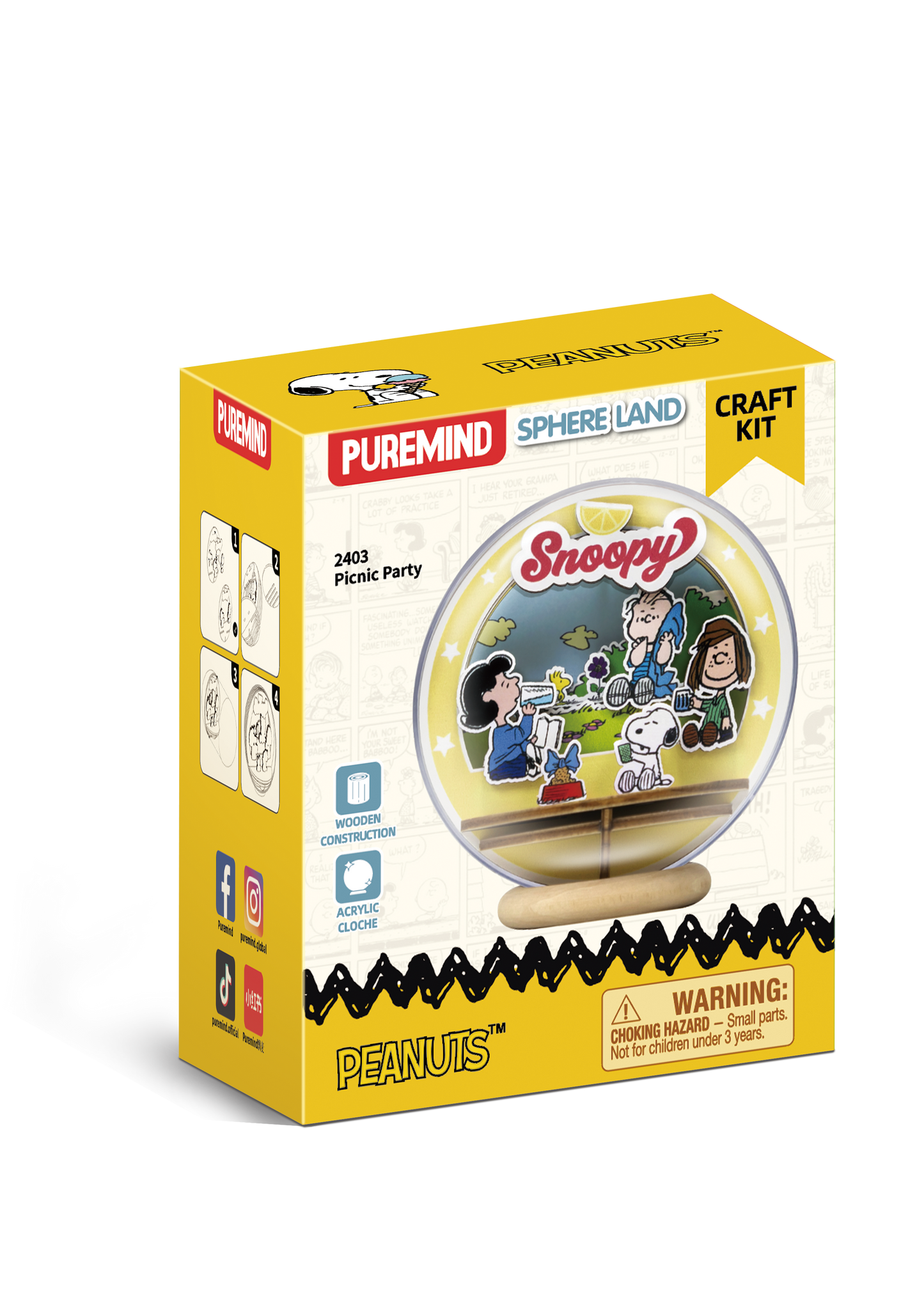 Puremind Peanuts: Snoopy Picnic Party Wooden Theater