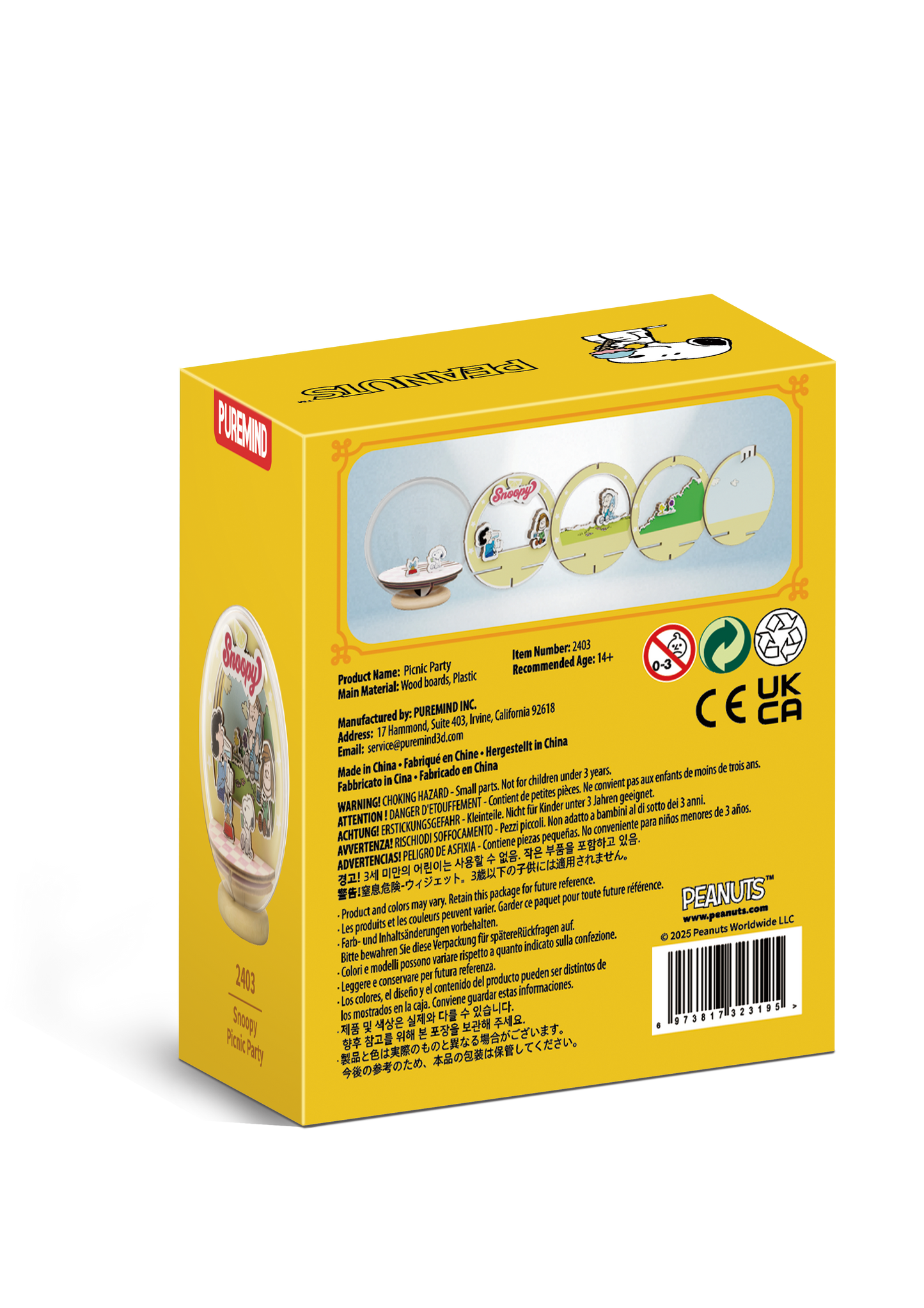 Puremind Peanuts: Snoopy Picnic Party Wooden Theater