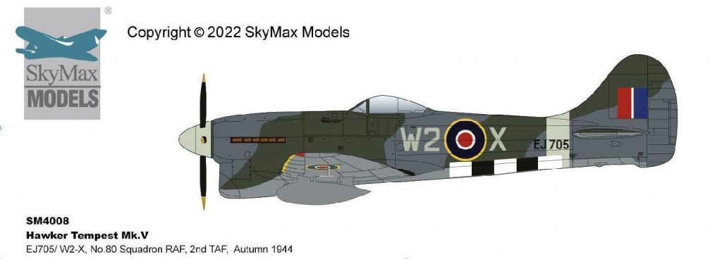 1/72 Hawker Tempest MK V EJ705/W2-X No 80 Sqn RAF 2nd TAF Autumn 1944