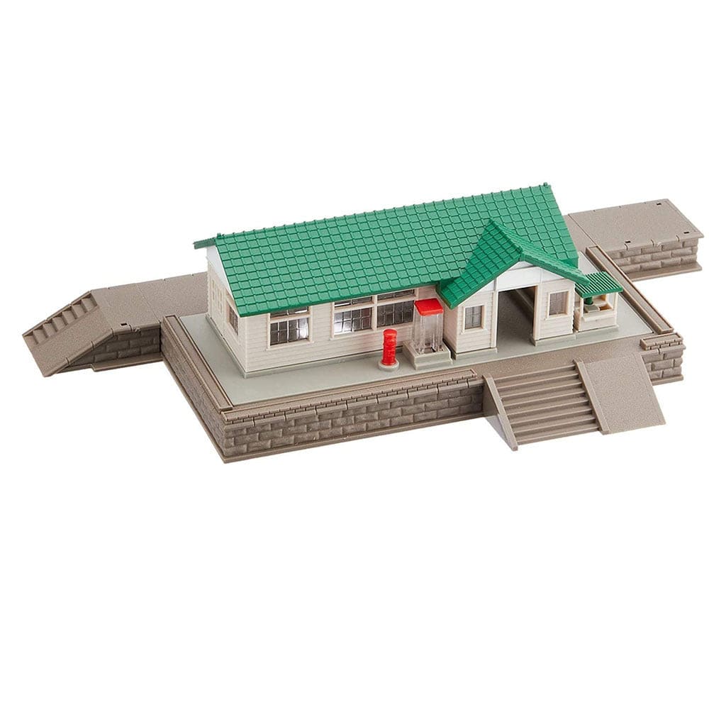 Wooden Station Building Set Green