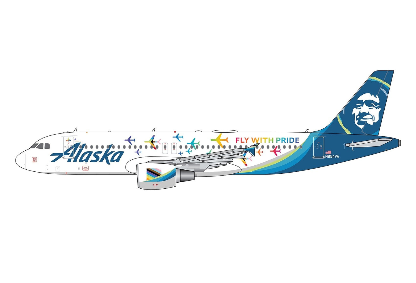1/200 Alaska Airlines A320-200 N854VA  Fly With Pride?