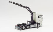 1/87 MAN TGX GX 6x4 Tractor with Loading Crane and Extendable Supports White