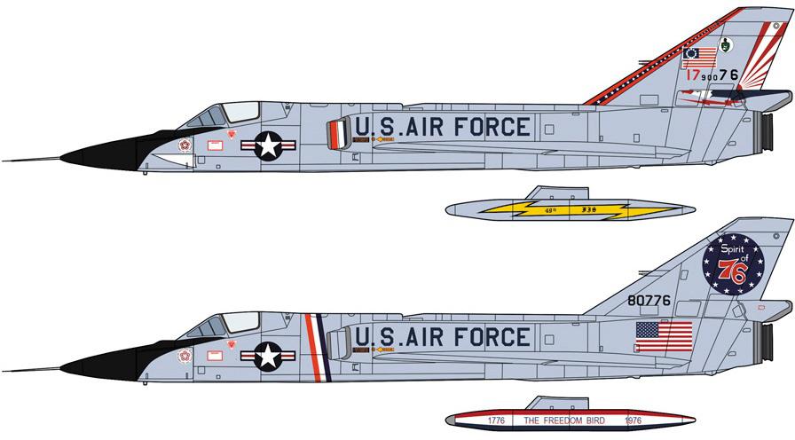 H02402 1/72  F-106A DELTA DART   - BICENTENNIAL -  Two kits in the box