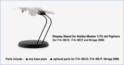 Display Stand for 1/72 Jet Fighters for F/A-18C/DF/A-18E/F and Mirage 2000