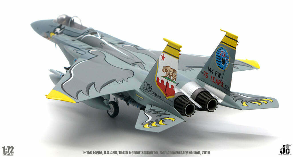 1/72 USAF ANG F15C Eagle 194th Fighter Squadron 75th Anniversary 2018 California Flag