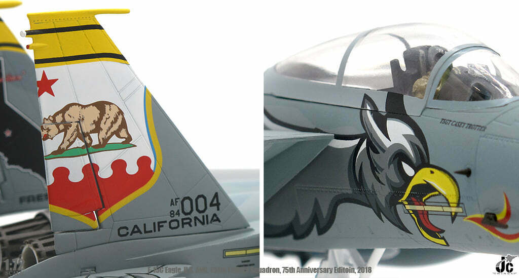 1/72 USAF ANG F15C Eagle 194th Fighter Squadron 75th Anniversary 2018 California Flag