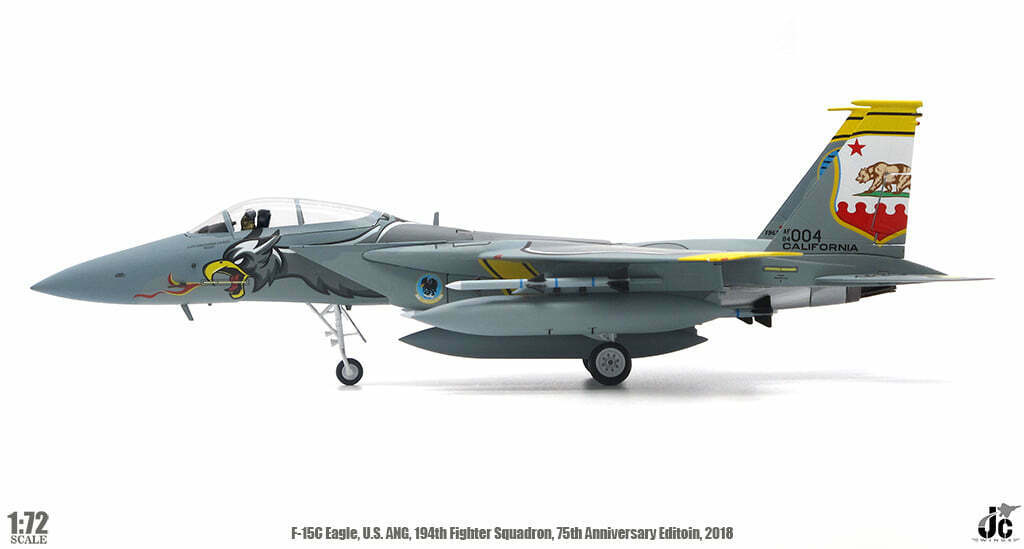 1/72 USAF ANG F15C Eagle 194th Fighter Squadron 75th Anniversary 2018 California Flag