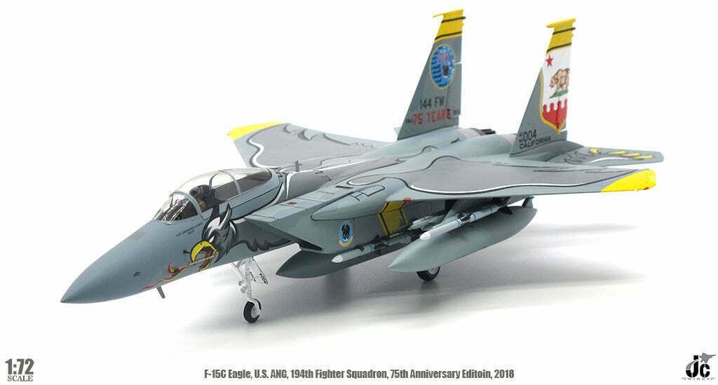 1/72 USAF ANG F15C Eagle 194th Fighter Squadron 75th Anniversary 2018 California Flag
