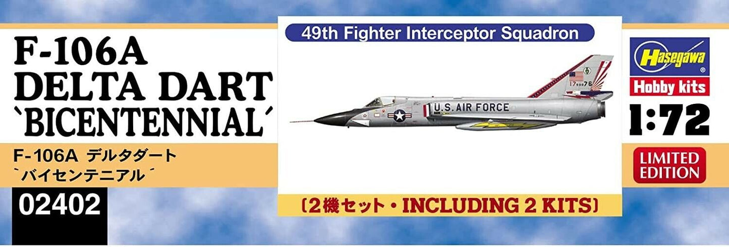 H02402 1/72  F-106A DELTA DART   - BICENTENNIAL -  Two kits in the box